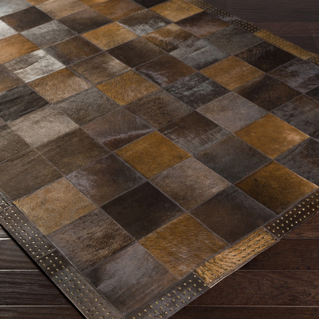 Vegas Area Rug // Large Squares // Brown (2' x 3')