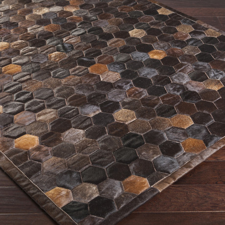 Polar Area Rug // Honeycomb // Brown (2' x 3')