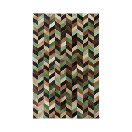 Houseman Area Rug // Chevron // Emerald Chocolate (2' x 3')