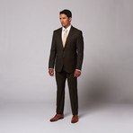 Hugo Boss // Wool Two-Piece Suit // Brown Wide Stripe (US: 38S)