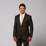 Hugo Boss // Wool Two-Piece Suit // Brown Wide Stripe (US: 38S)