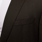 Hugo Boss // Wool Two-Piece Suit // Brown Wide Stripe (US: 38S)