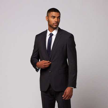 Hugo Boss // Wool Two-Piece Suit // Navy + Black Check (US: 42R)
