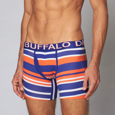 Cotton Stretch Boxer Brief // Mandarin Red Stripe (S)