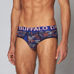 Cotton Stretch Brief // Clematis Blue Camo (S)