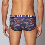 Cotton Stretch Brief // Clematis Blue Camo (S)