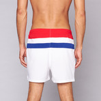 Top-Stripe Match Short // White (32)