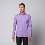 Button-Up + Paisley Trim // Purple (S)