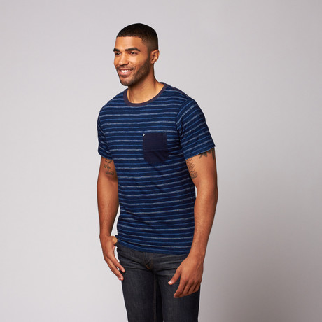 Workman 2 Tee // Striped Indigo (M)