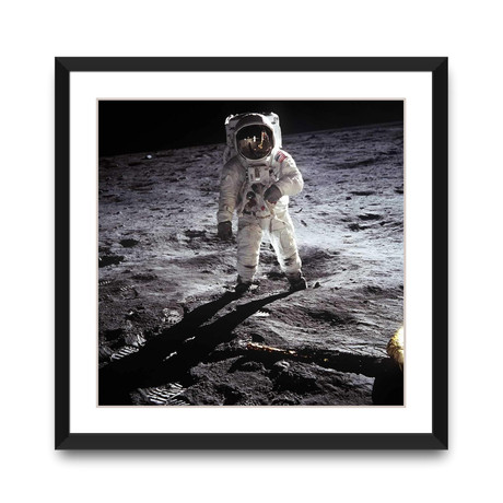 Buzz Aldrin Moonwalk // Black Frame (13”L x 13”W)