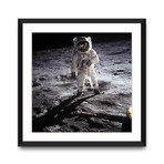 Buzz Aldrin Moonwalk // Black Frame (13”L x 13”W)