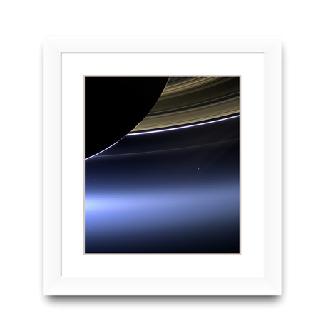 Saturn and Earth // White Frame (10”L x 11”W)