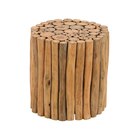 Teak Stool // Vertical Wood