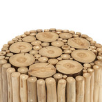 Teak Stool // Vertical Wood