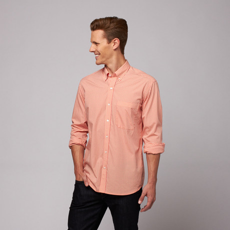 Mughal Button Down Shirt // Orange Gingham (US: 15R)