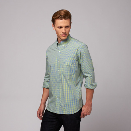 Mughal Button Down Shirt // Green Gingham (US: 15R)