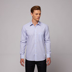 Mumbai Button Up Shirt // Blue + Pink Banker's Stripe (US: 16.5R)