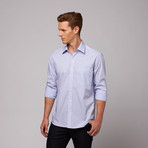 Mumbai Button Up Shirt // Blue + Pink Banker's Stripe (US: 16.5R)