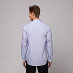 Mumbai Button Up Shirt // Blue + Lilac Banker's Stripe (US: 16.5R)