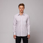 Mumbai Button Up Shirt // Lilac + White Stripe (US: 16.5R)