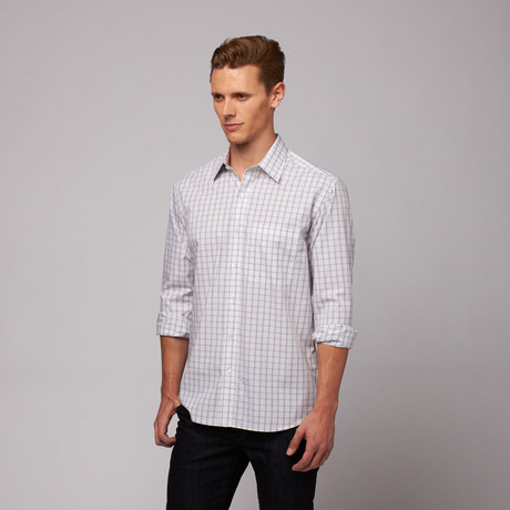Mumbai Button Up Shirt // White + Blue Check (US: 15R)