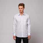 Slano Button Up Shirt // White + Sky Blue Microcheck (US: 17.5R)