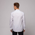 Slano Button Up Shirt // White + Sky Blue Microcheck (US: 17.5R)