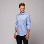 New Cardiff Button Up Shirt // Blue Herringbone (US: 16.5R)