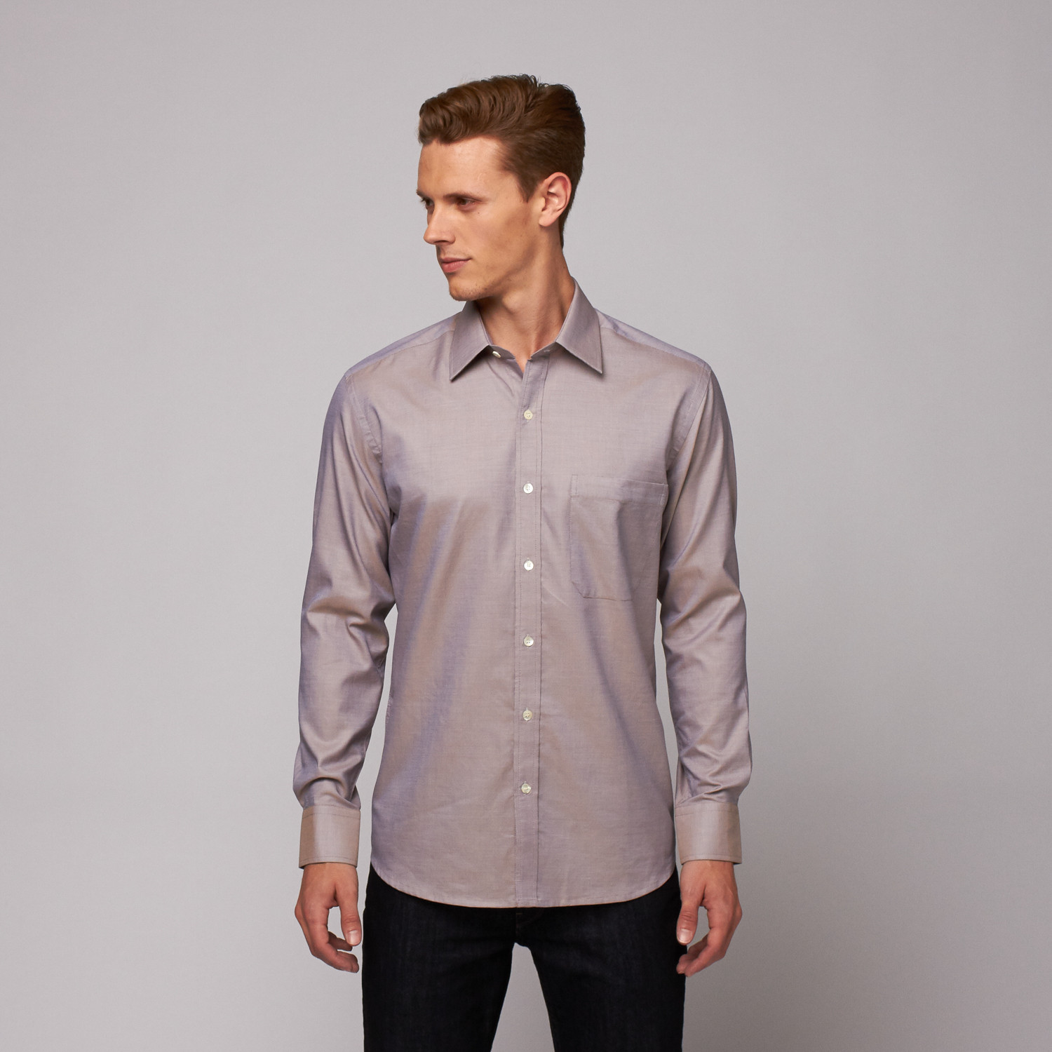 New Cardiff Button Up Shirt // Grey Tic Weave (US: 15R) - Collar Tales ...