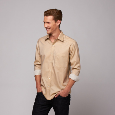 New Cardiff Button Up Shirt // Fawn Tic Weave (US: 15R)