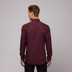 Anzano Twill Button Up Shirt // Rust + Navy Check (US: 15.75R)