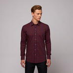 Anzano Twill Button Up Shirt // Rust + Navy Check (US: 15.75R)