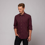 Anzano Twill Button Up Shirt // Rust + Navy Check (US: 15.75R)