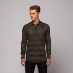 Anzano Twill Button Up Shirt // Green + Navy Check (US: 15.75R)