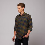 Anzano Twill Button Up Shirt // Green + Navy Check (US: 15.75R)