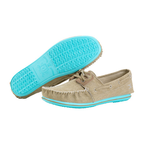 Riva Moccasin // Beige + Seagreen (US: 7)