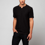 Slub V-Notch Tee // Black (M)