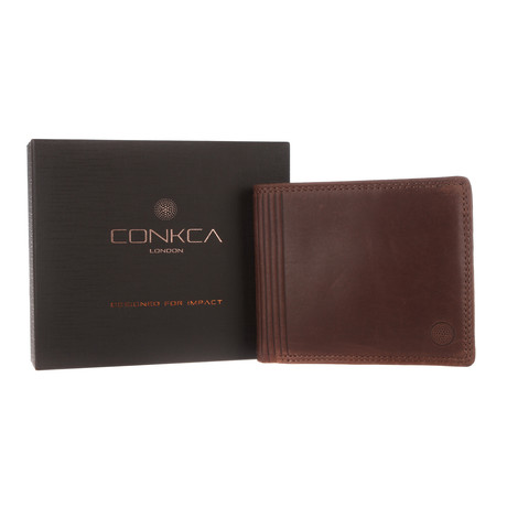 Benedict Bi-Fold Wallet // Conker Brown