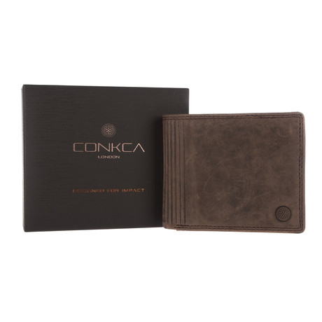 Benedict Leather Bi-Fold Wallet // Brown