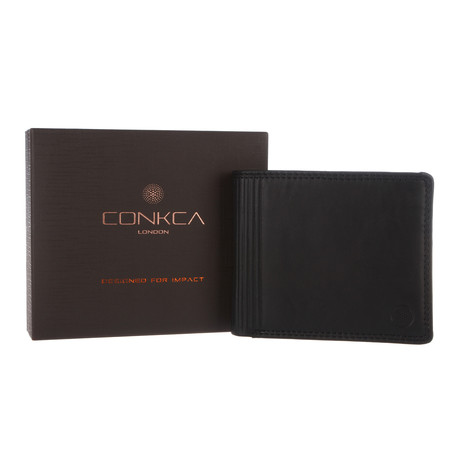 Benedict Leather Bi-Fold Wallet // Oxford Black