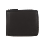 Chief Leather Zip-Round Wallet // Black