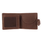 Oscar Leather Tri-Fold Wallet // Conker Brown