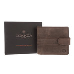 Oscar Leather Tri-Fold Wallet // Hunter Brown