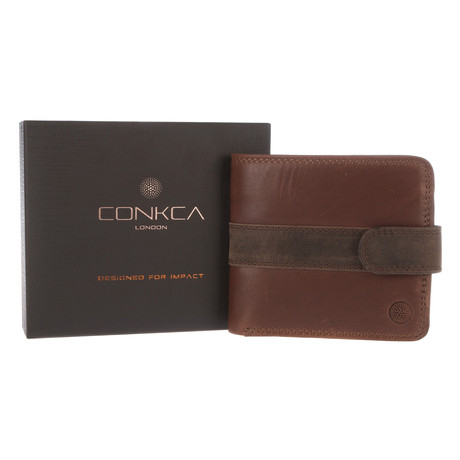 Evan Tri-Fold Wallet // Conker Brown