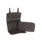 Grasmere Leather Roll-Up Wash Bag // Slate Canvas