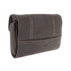 Grasmere Leather Roll-Up Wash Bag // Slate Canvas