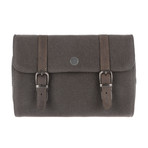 Grasmere Leather Roll-Up Wash Bag // Slate Canvas