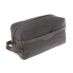 Lake Leather Wash Bag // Slate Canvas