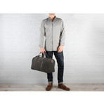 Cassius Leather Holdall // Slate Canvas