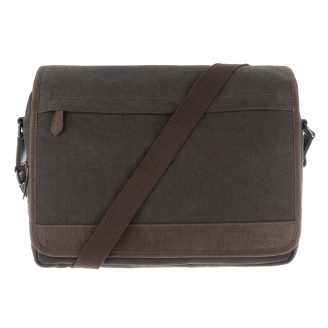 Fitzrovia Leather Messenger Bag // Slate Canvas